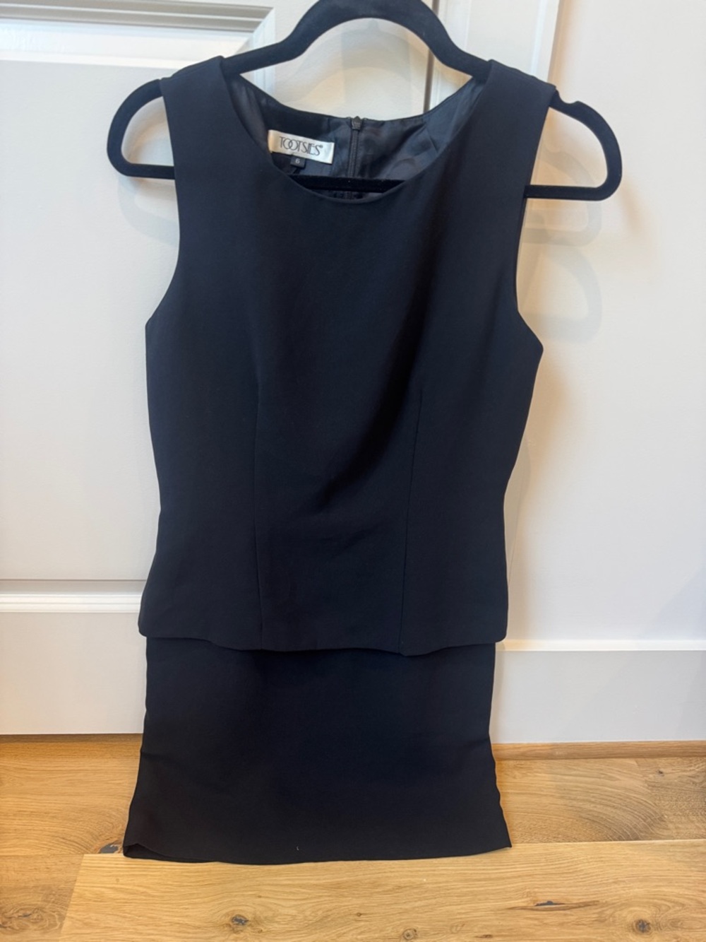 Tootsies Vintage Black Sleeveless Peplum Mini Dress - Tailored Office Style